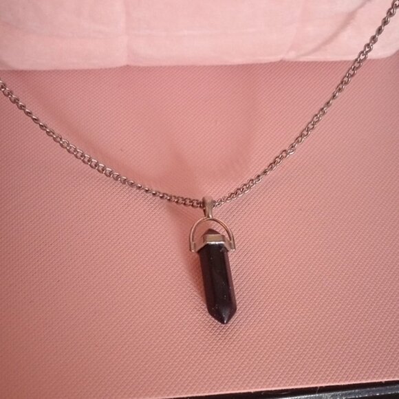 Black Crystal Sparkle Pendant Necklace Chain Women’s Jewelry - Picture 2 of 5